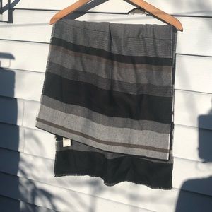 Black Brown 1826 striped scarf BNWT